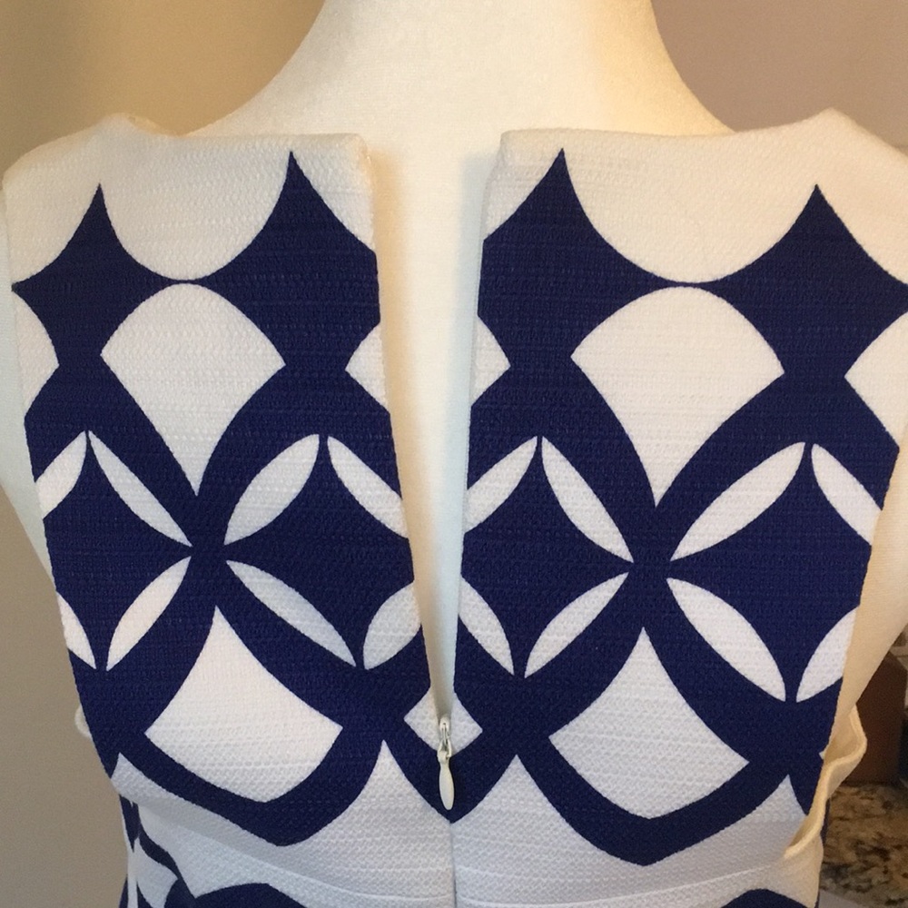 Crown & Ivy Dress Blue and White Size 6 - Picture 4 of 9